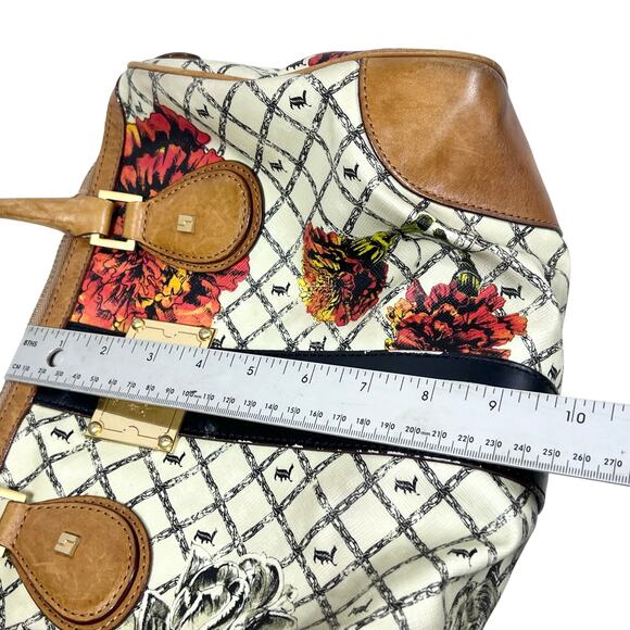 L.A.M.B. by Gwen Stefani Satchel Handbag Marigold Floral Print White Brown - Picture 15 of 16